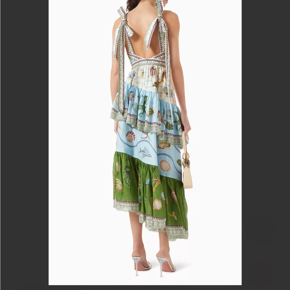 NWT Alemais bath house midi halter linen dress size 4 - Picture 2 of 4